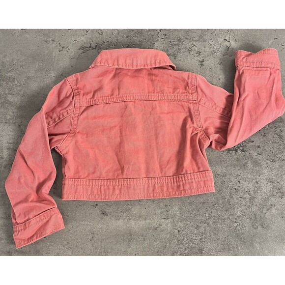 Vince Camuto Jacket Girls 18 Month Pink Denim Button Up Flap Pockets Long Sleeve - Picture 2 of 5